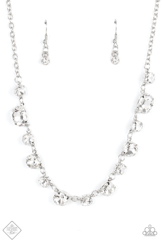 Paparazzi Necklaces - Hands Off the Crown! - White - Fashion Fix
