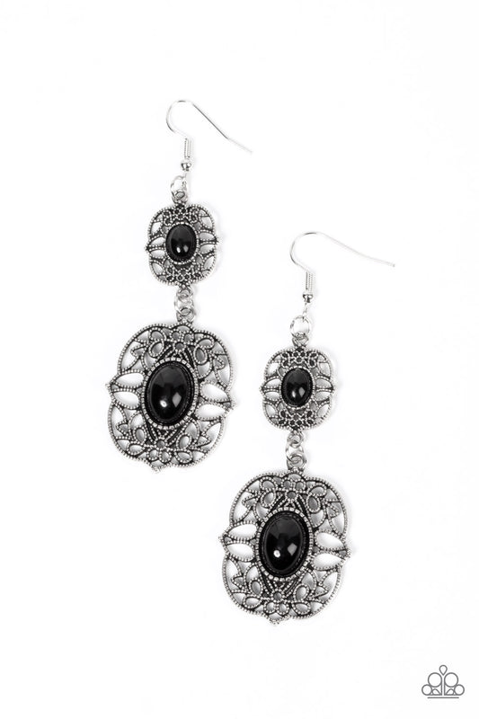 Paparazzi Earrings - Victorian Villa - Black
