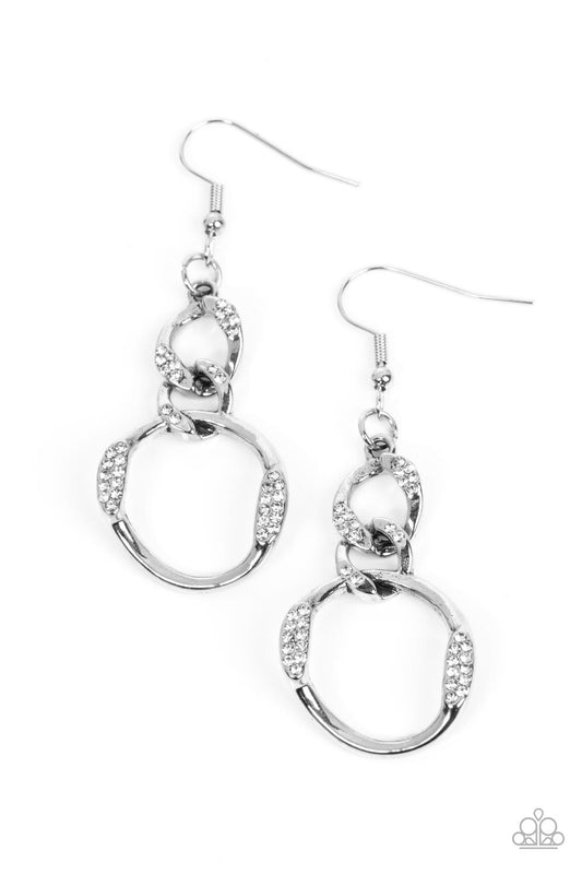 Paparazzi Earrings - SELFIE-Made Woman - White