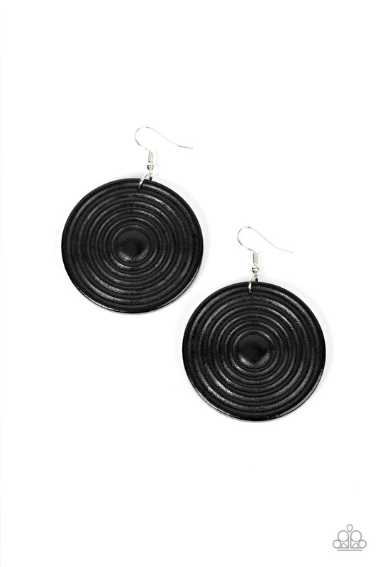 Paparazzi Earrings - Caribbean Cymbal - Black
