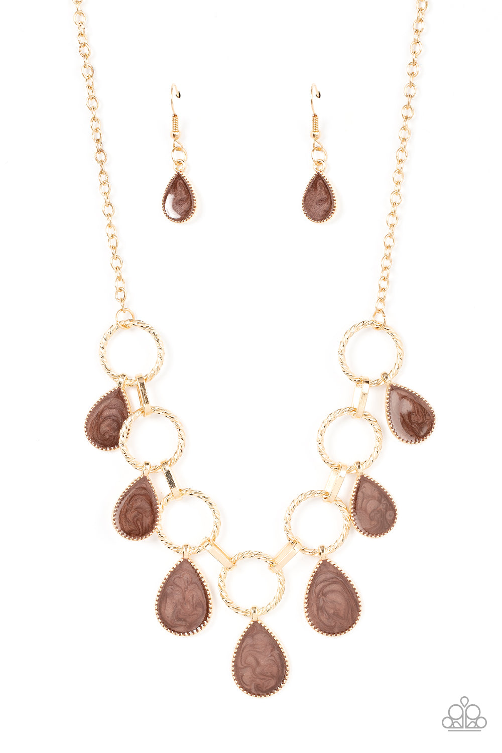 Paparazzi Necklaces - Golden Glimmer - Brown
