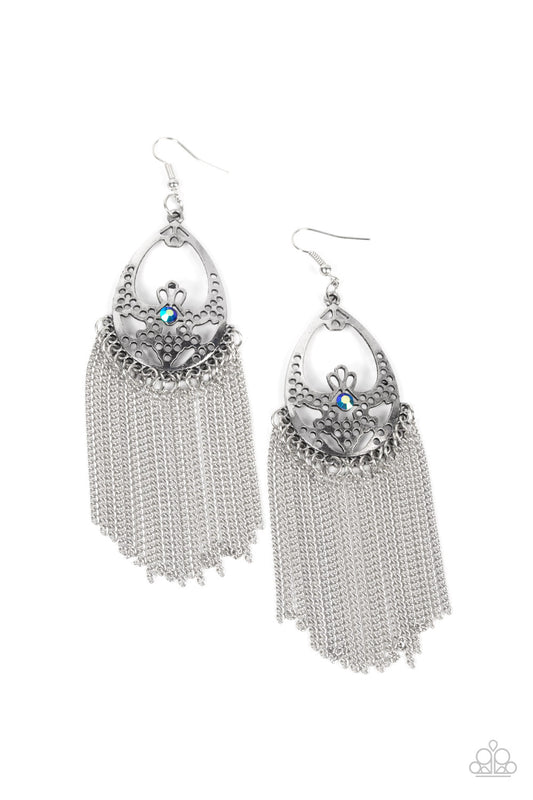 Paparazzi Earrings - Castle Cottage - Blue