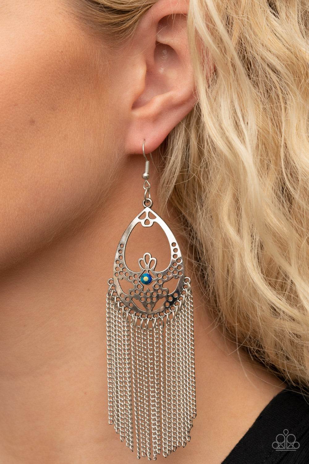 Paparazzi Earrings - Castle Cottage - Blue