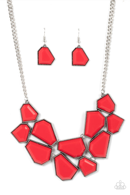 Paparazzi Necklaces - Double-Defaced - Red