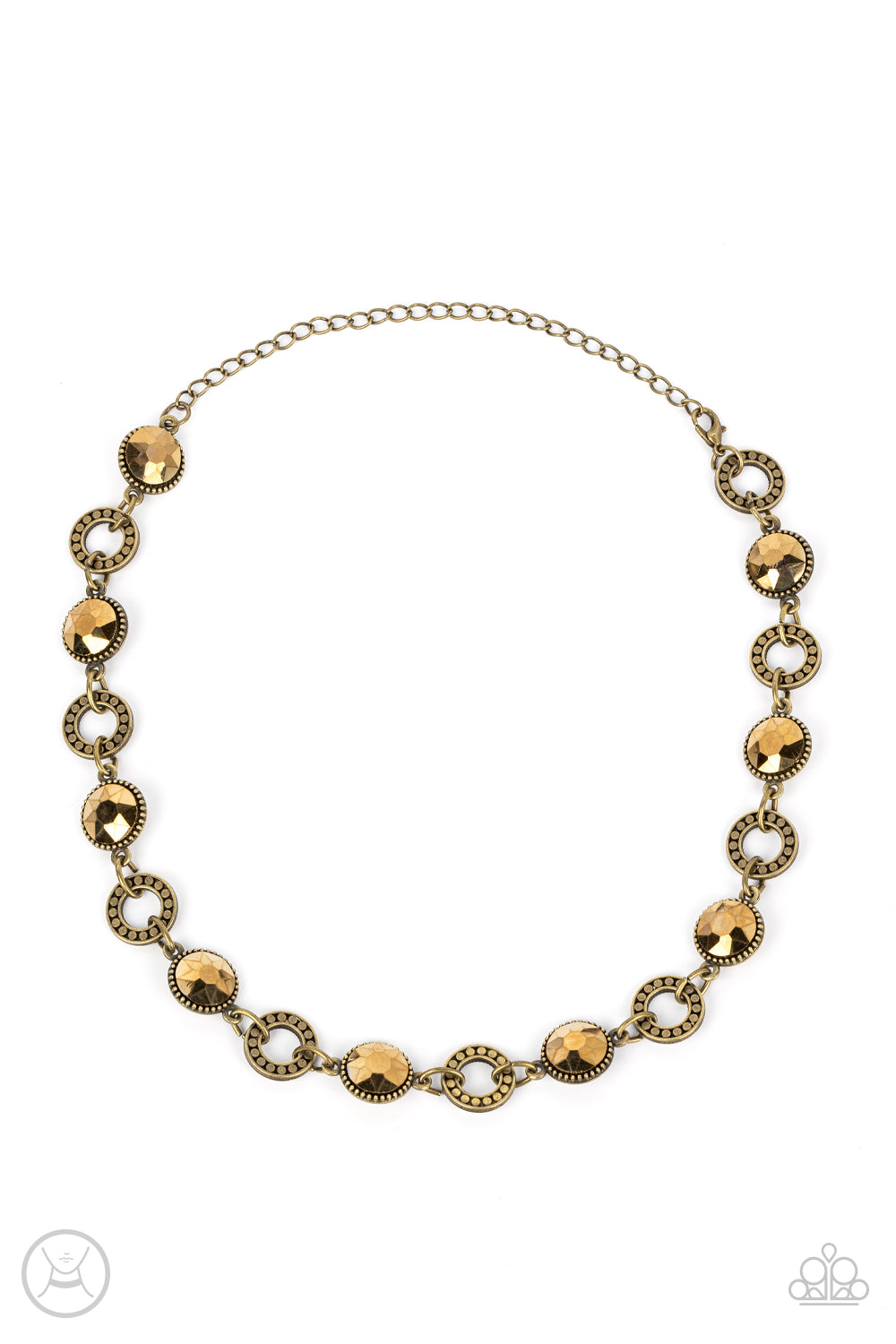 Paparazzi Necklaces - Rhinestone Rollout - Brass