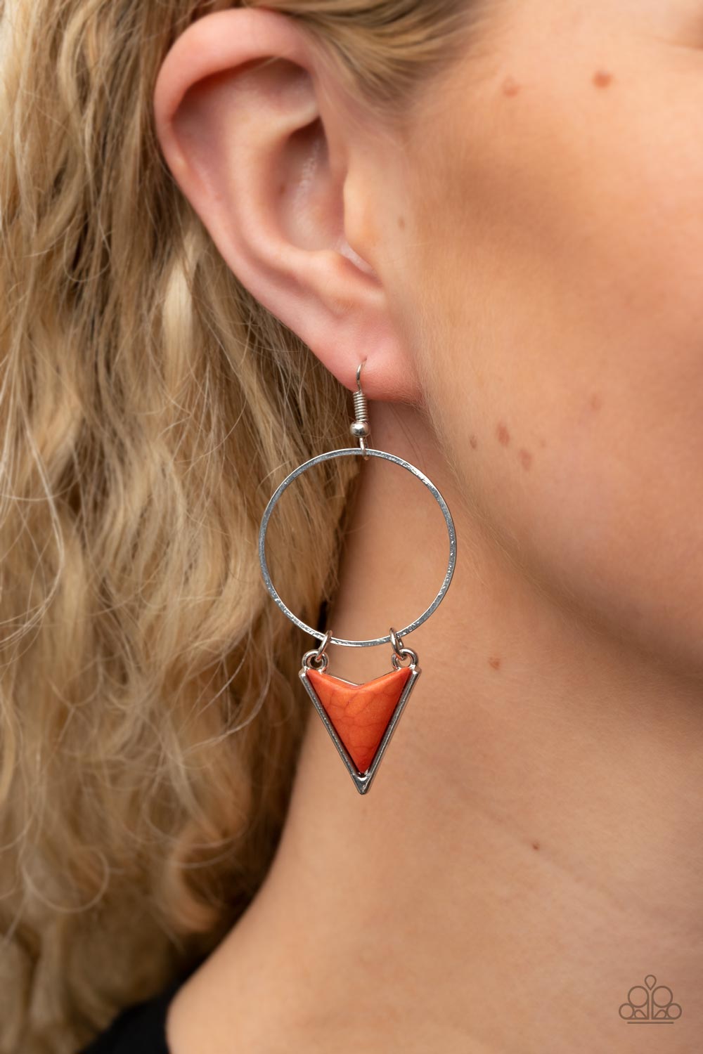 Paparazzi Earrings - Sahara Shark - Orange