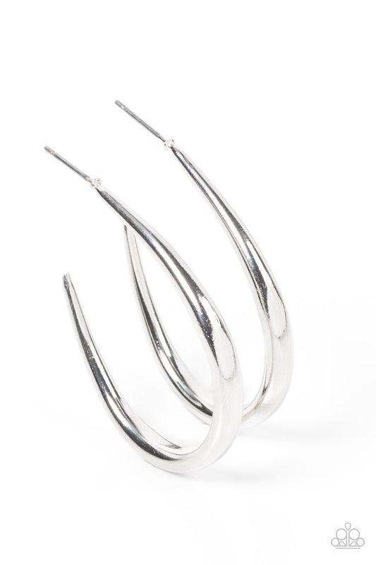 Paparazzi Earrings - Curve Your Appetite - Silver