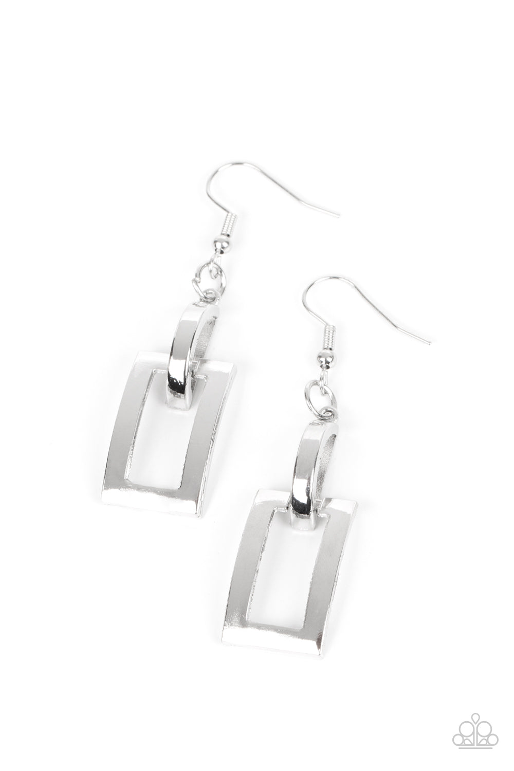 Paparazzi Earrings - Blazing Buckles - Silver