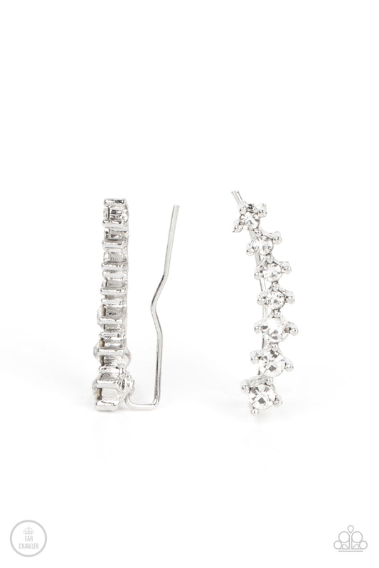 Paparazzi Earrings - PRISMATIC and Proper - White