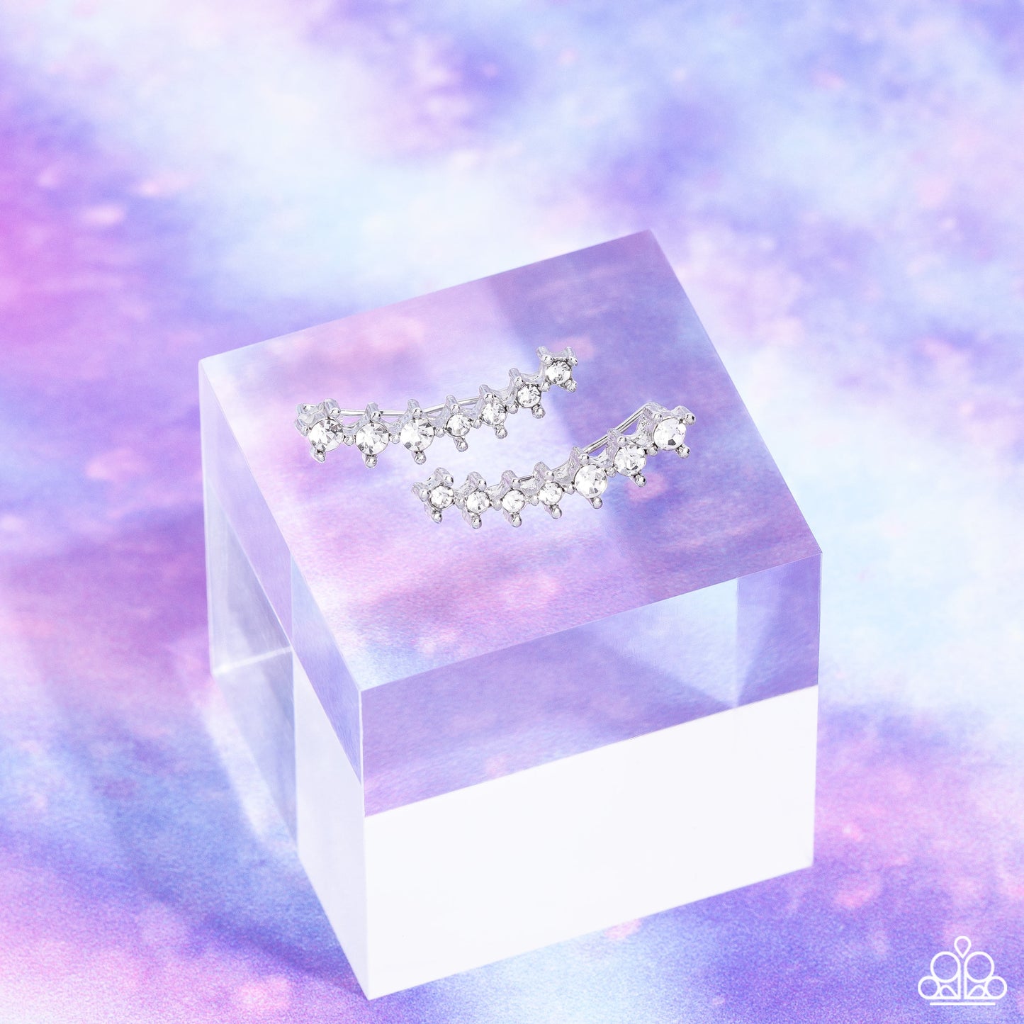 Paparazzi Earrings - PRISMATIC and Proper - White