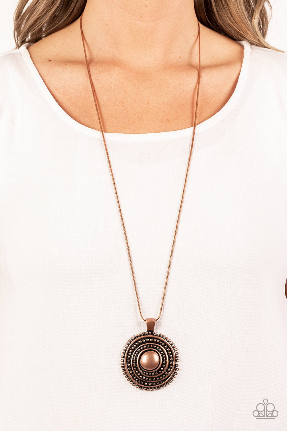 Paparazzi Necklaces - Solar Swirl - Copper