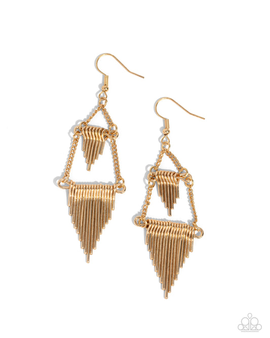 Paparazzi Earrings - Greco Grotto - Gold