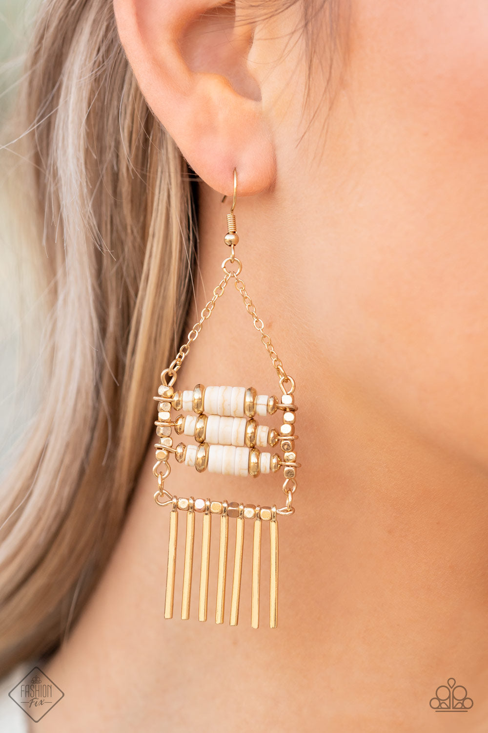 Paparazzi Earrings - Tribal Tapestry - Gold