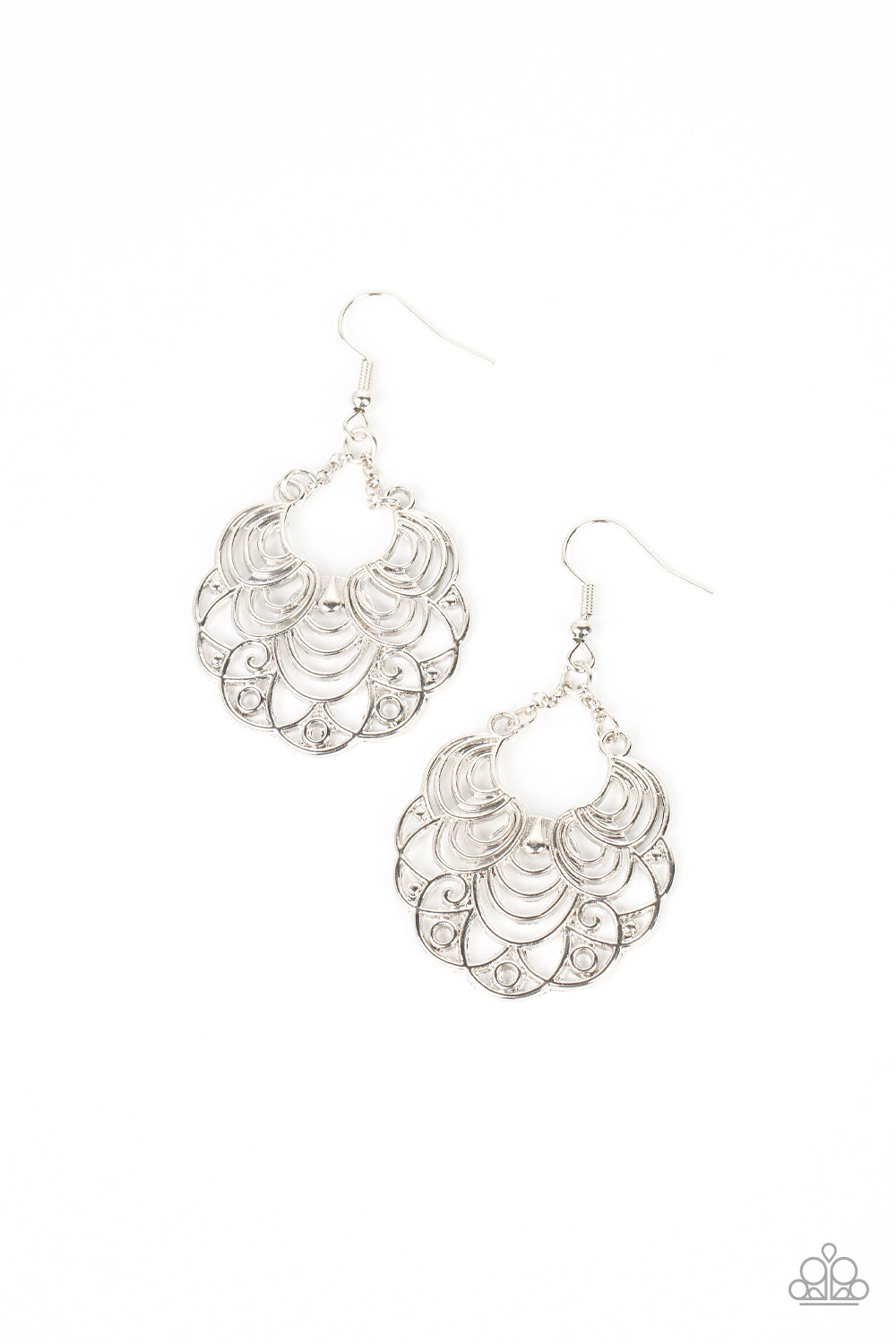 Paparazzi Earrings - Frilly Finesse - Silver