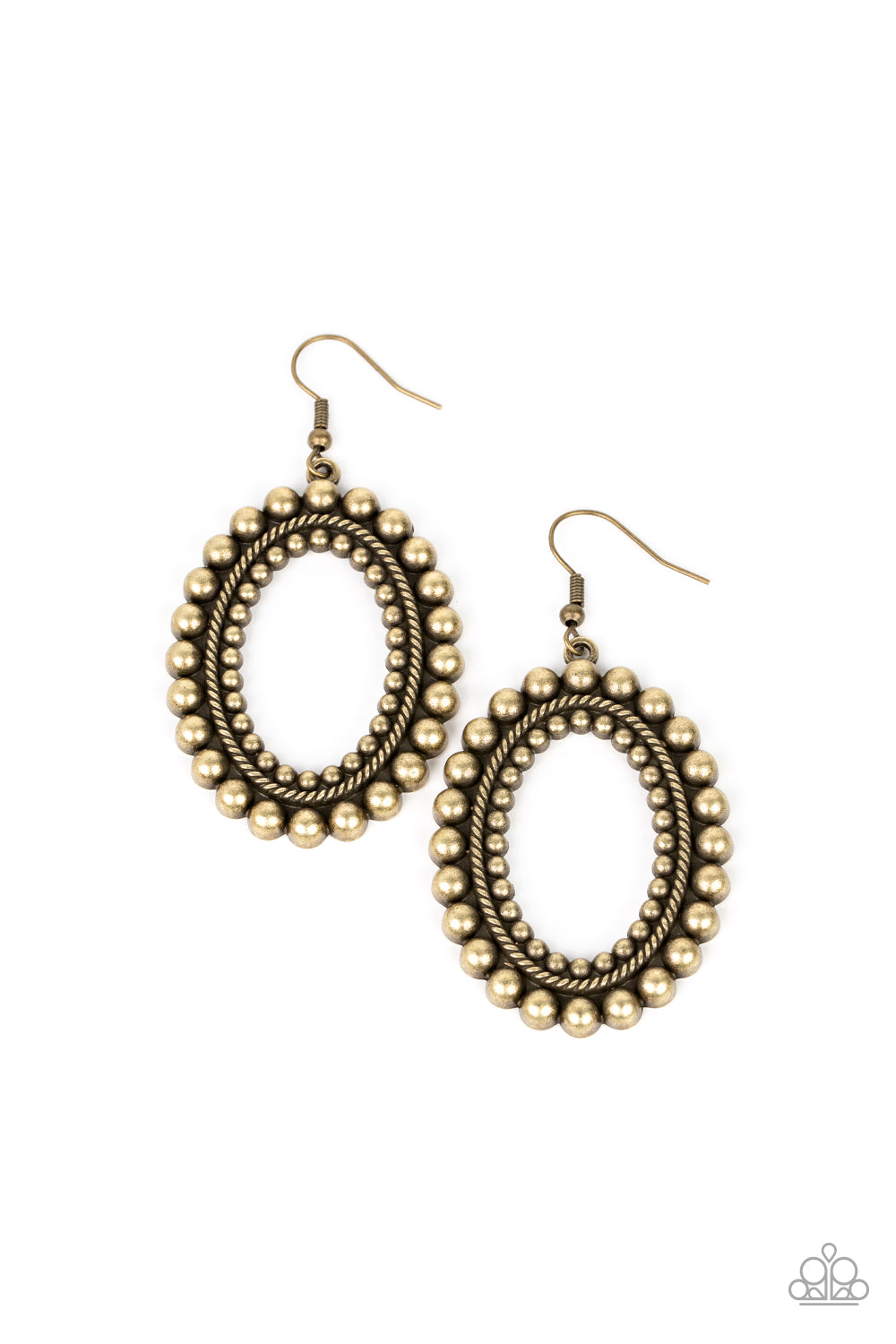 Paparazzi Earrings - Homestead Hideaway - Brass