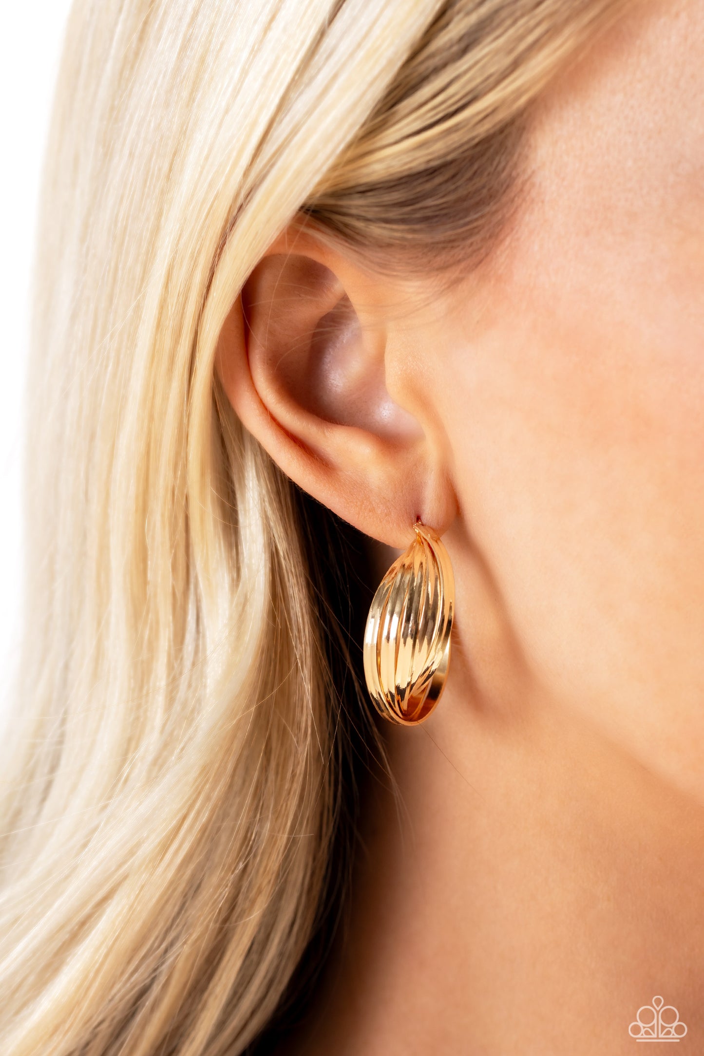 Paparazzi Earrings - Curvy and Worthy - Gold