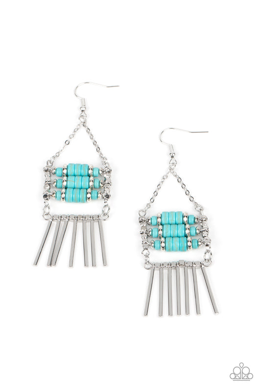 Paparazzi Earrings - Tribal Tapestry - Blue