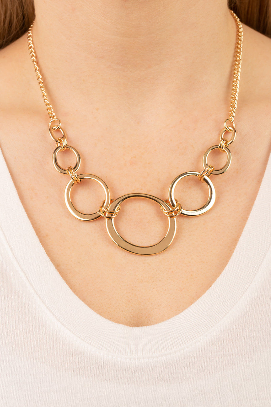 Paparazzi Necklaces - Short Circuit - Gold