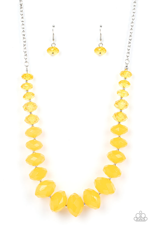 Paparazzi Necklaces - Happy-Glow-Lucky - Yellow