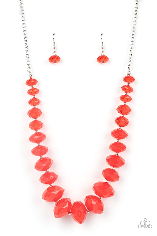 Paparazzi Necklaces - Happy-Glow Lucky - Red