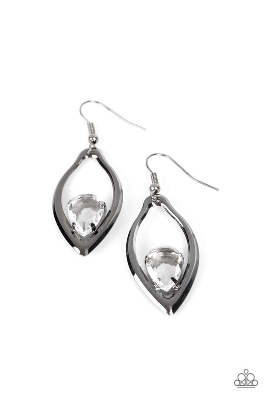 Paparazzi Earrings - Beautifully Bejeweled - Black
