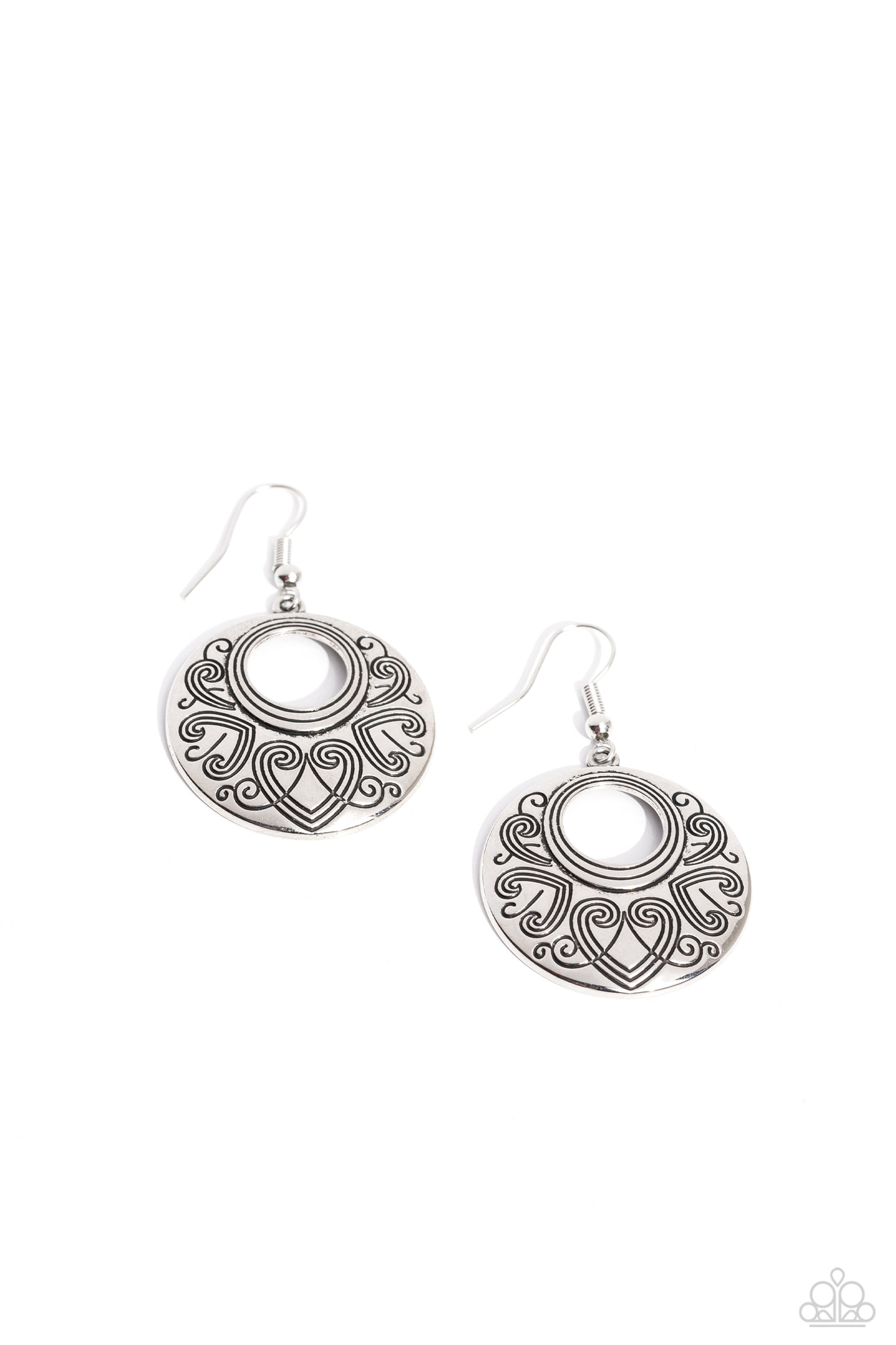 Paparazzi Earrings - Western Beau - Silver