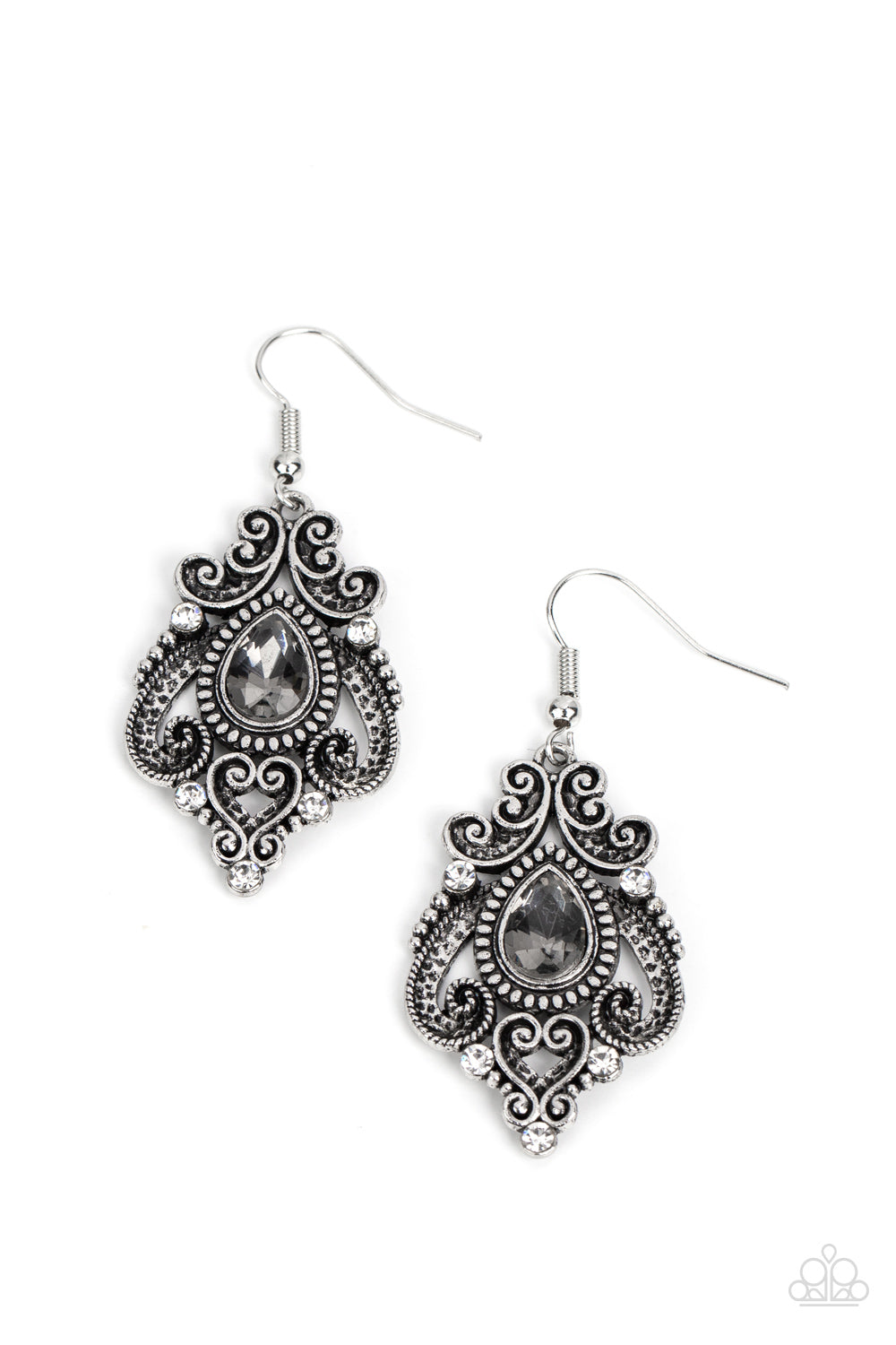 Paparazzi Earrings - Palace Perfection - Silver