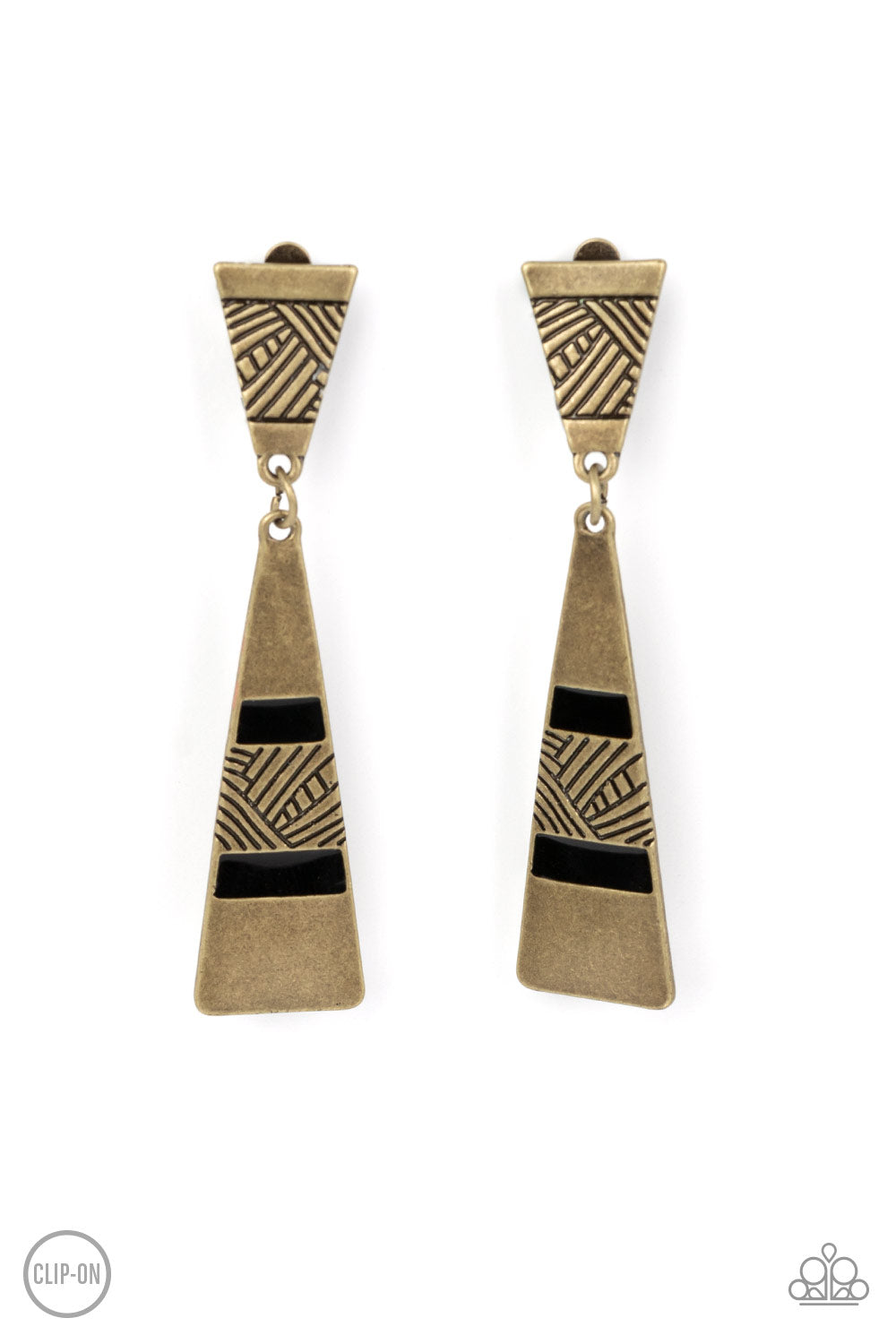 Paparazzi Earrings - Safari Seeker - Brass - Clip-on