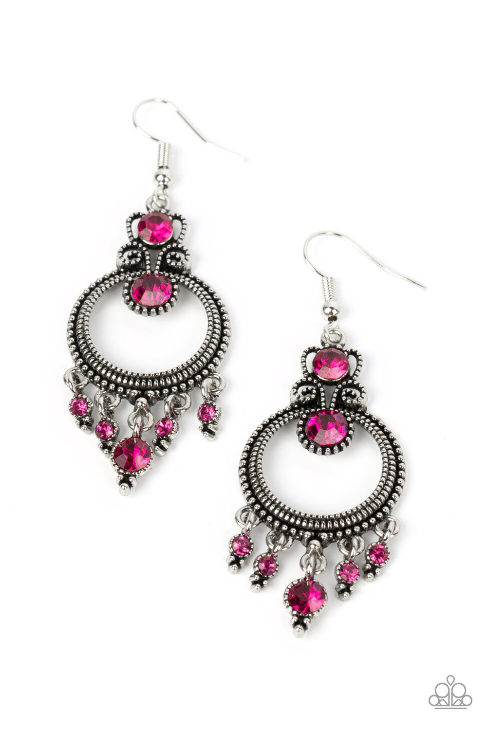 Paparazzi Earrings - Palace Politics - Pink