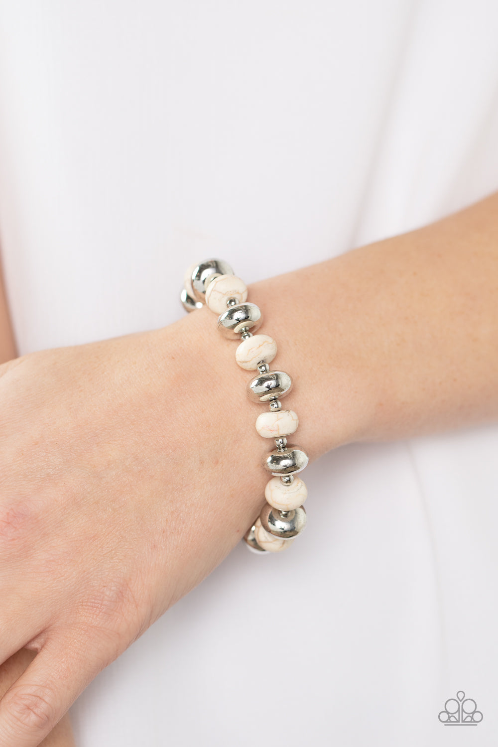 Paparazzi Bracelets - Stone Age Aesthetic - White