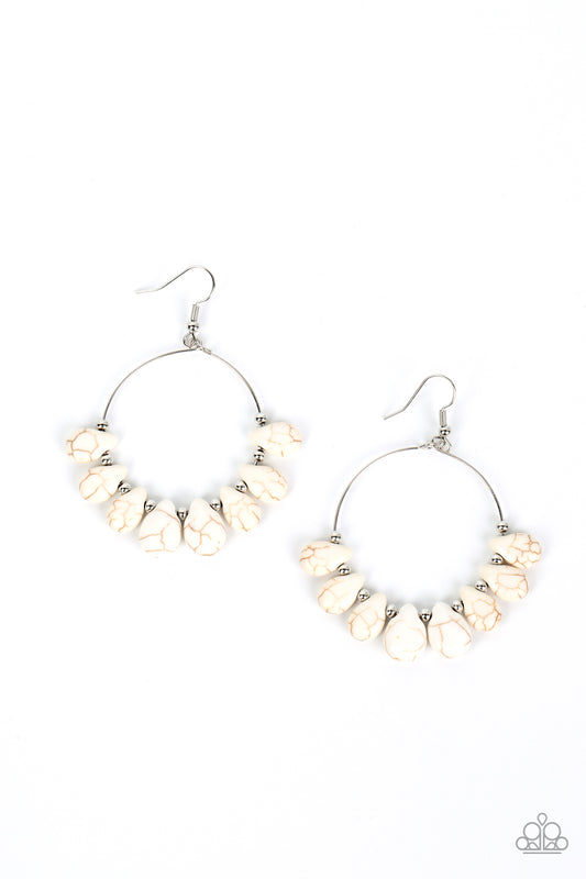 Paparazzi Earrings - Canyon Quarry - White