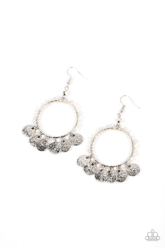 Paparazzi Earrings - Bohemian Beach Blast - White