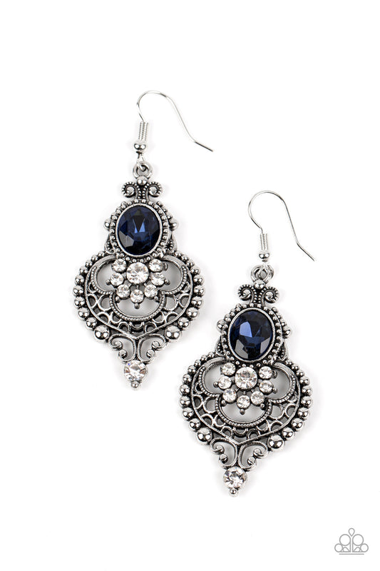 Paparazzi Earrings - Castle Chateau - Blue