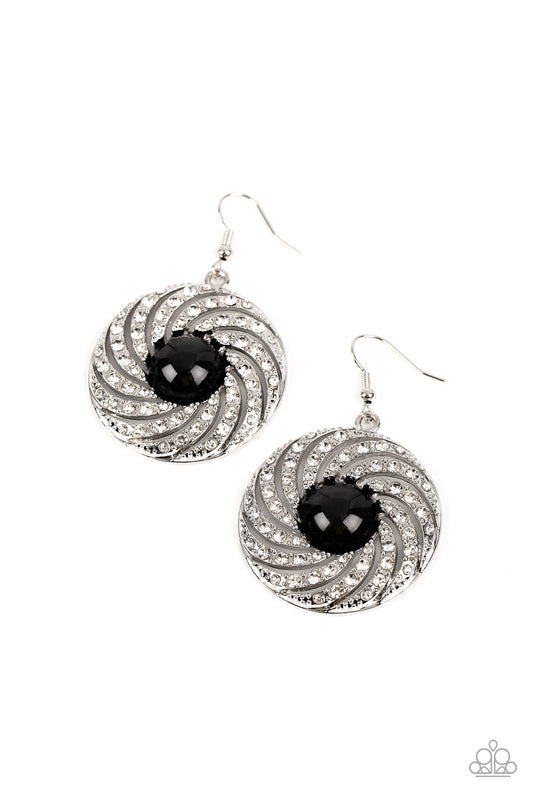 Paparazzi Earrings - Vintage Vortex - Black