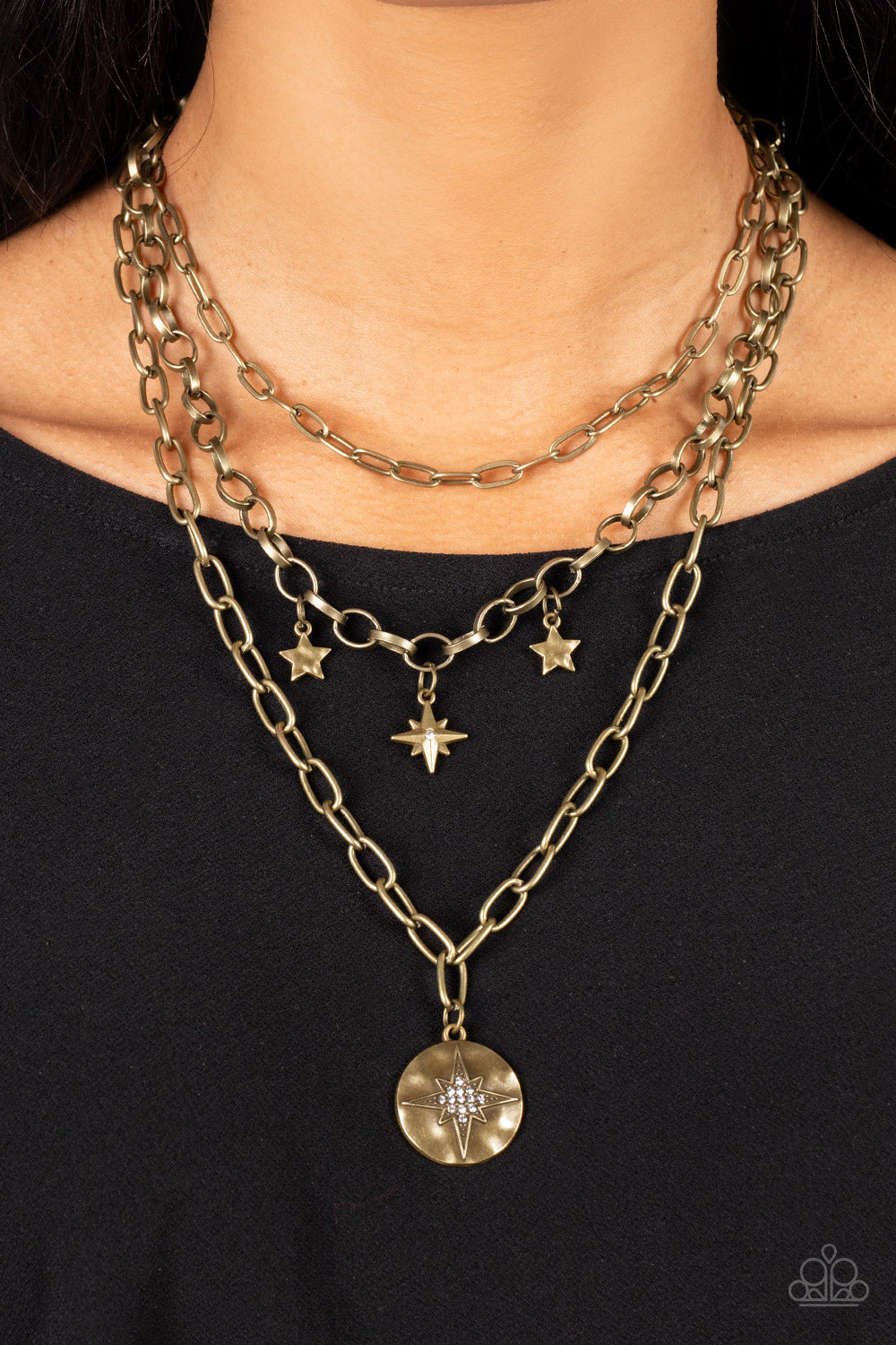 Paparazzi Necklaces - Under the Northern Lights - Brass