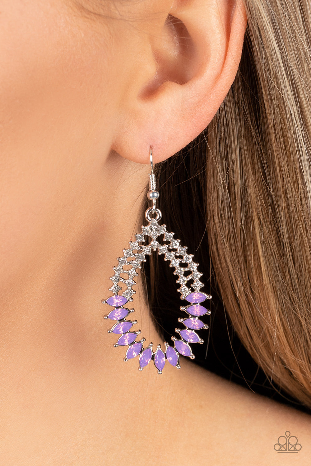 Paparazzi Earrings - Lucid Luster - Purple