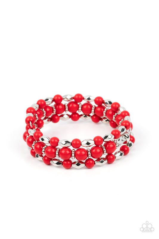 Paparazzi Bracelets - Colorfully Coiled - Red