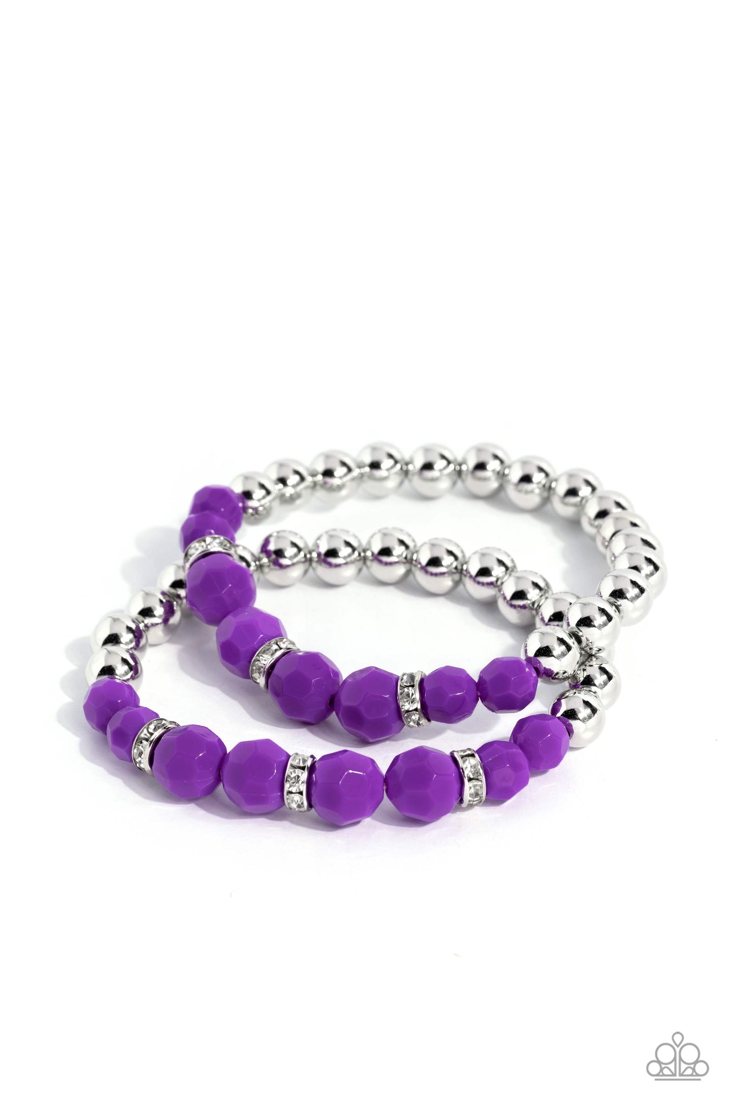 Paparazzi Bracelets - Two by Two Twinkle - Purple