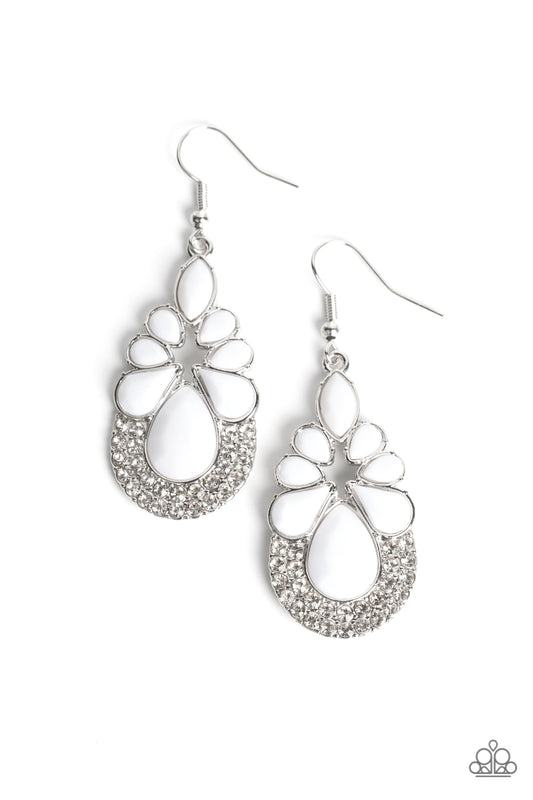 Paparazzi Earrings - Beachfront Formal - White