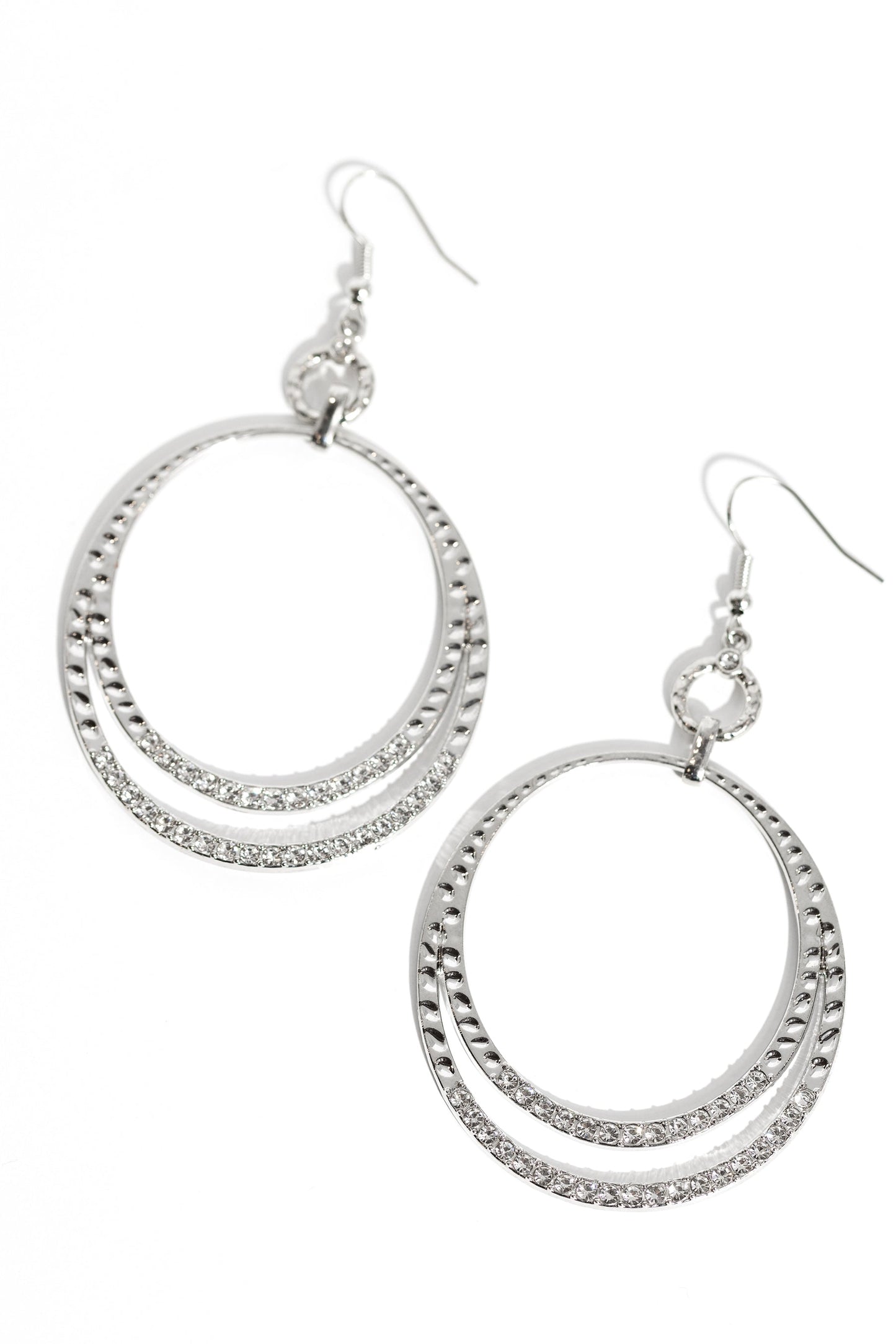 Paparazzi Earrings - Spin Your HEELS - White