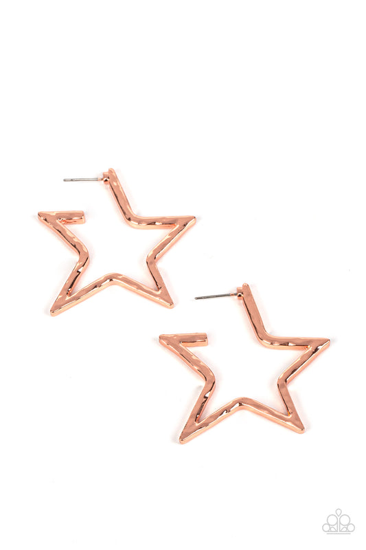 Paparazzi Earrings - All-Star Attitude - Copper