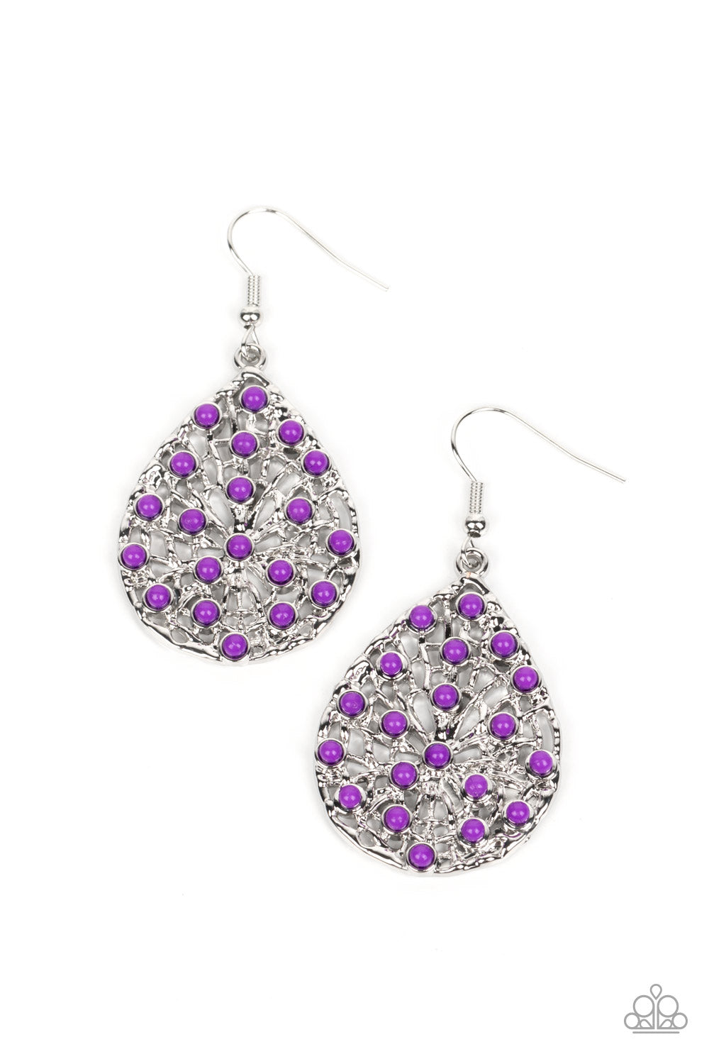 Paparazzi Earrings- Botanical Berries - Purple