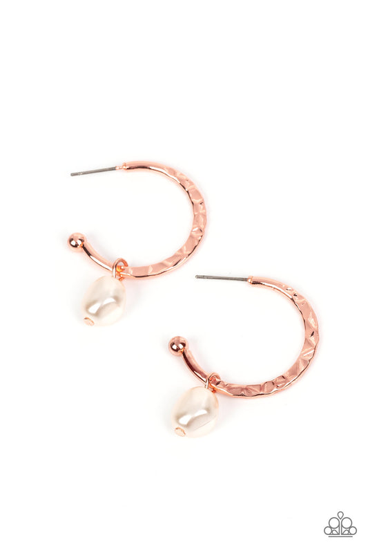 Paparazzi Earrings - GLAM Overboard - Copper