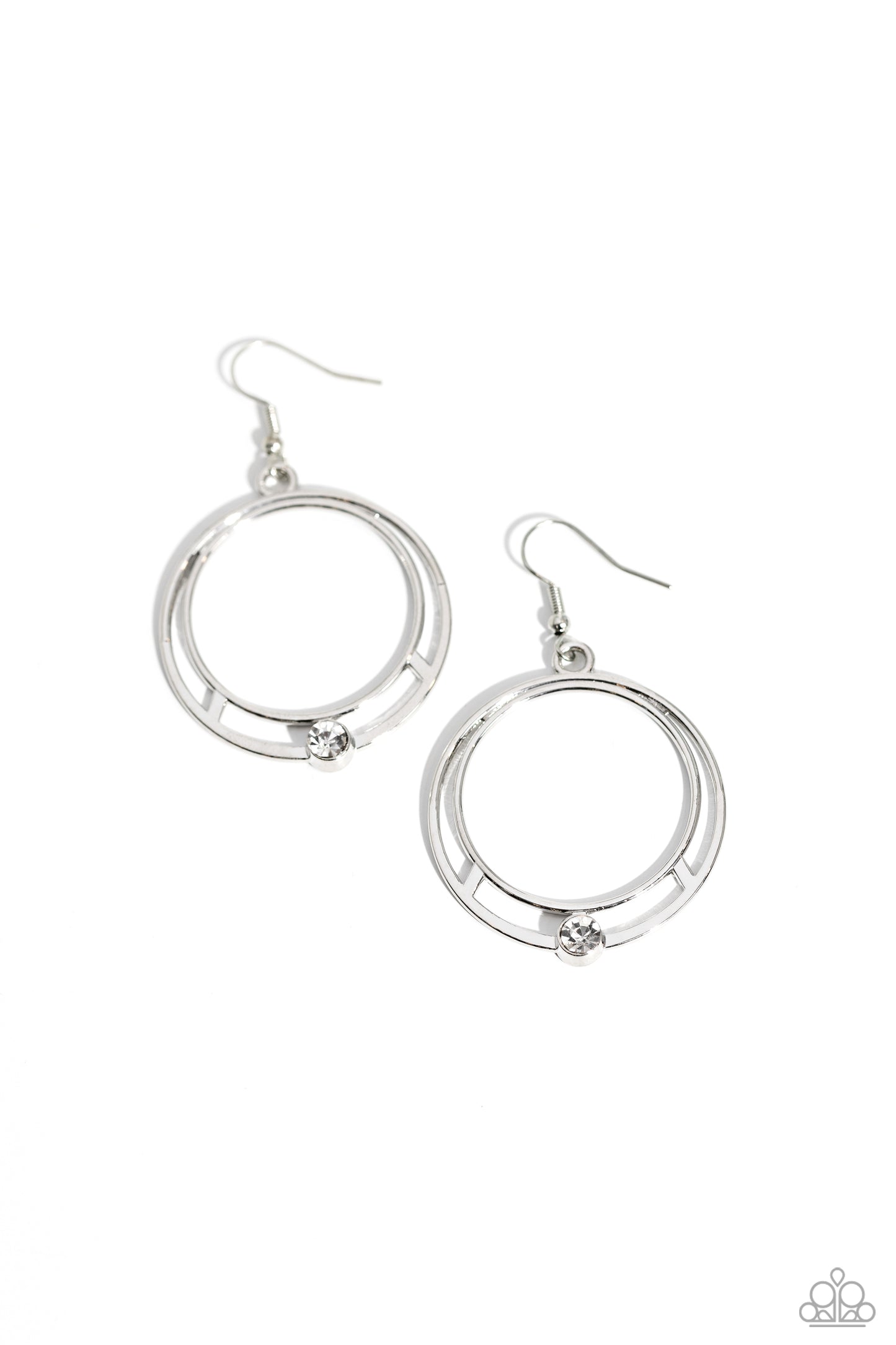 Paparazzi Earrings - Refined Rotation - White