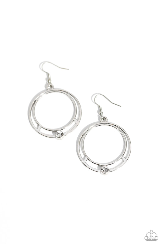 Paparazzi Earrings - Refined Rotation - White