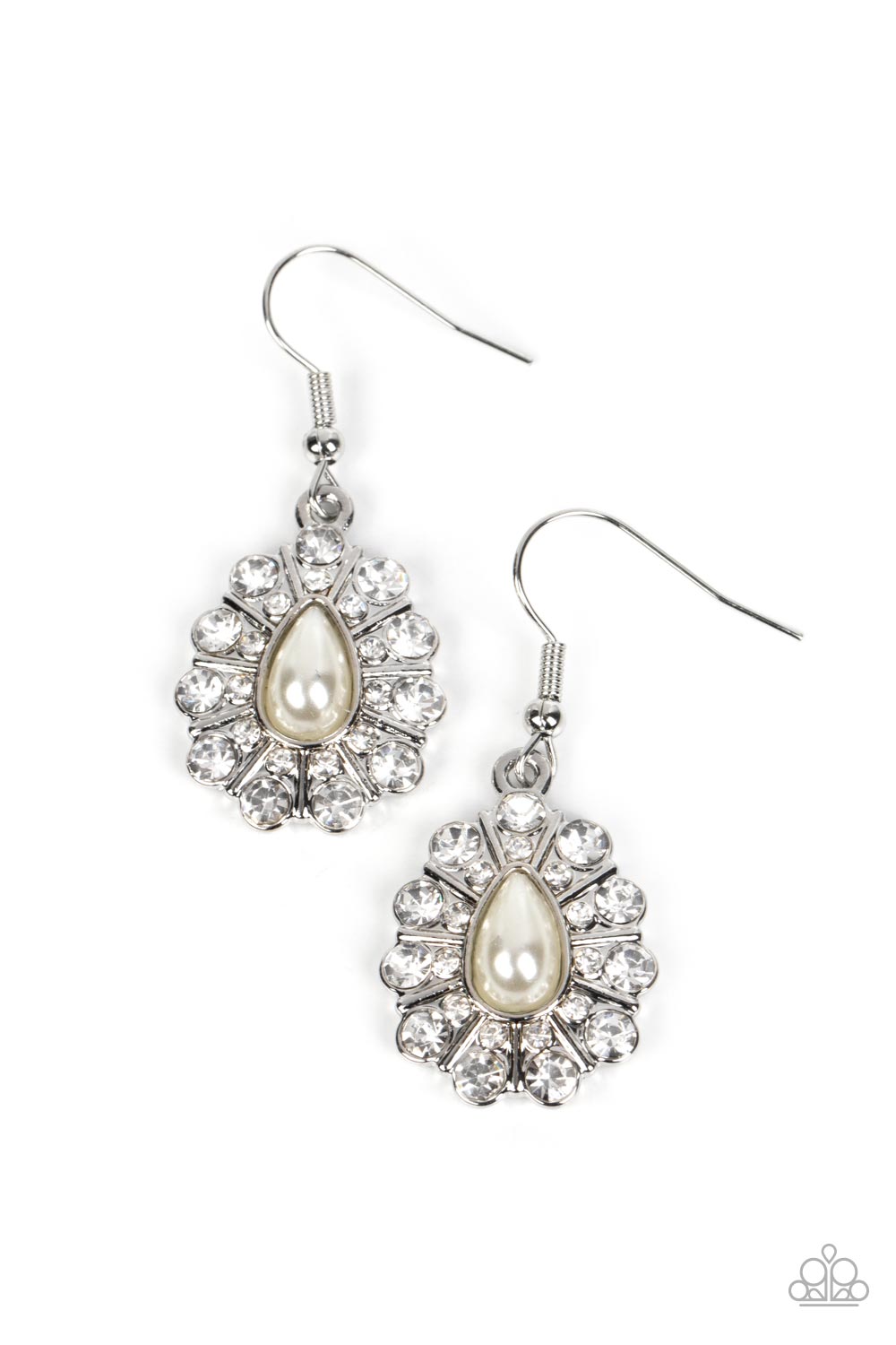 Paparazzi Earrings - Extroverted Elegance - White