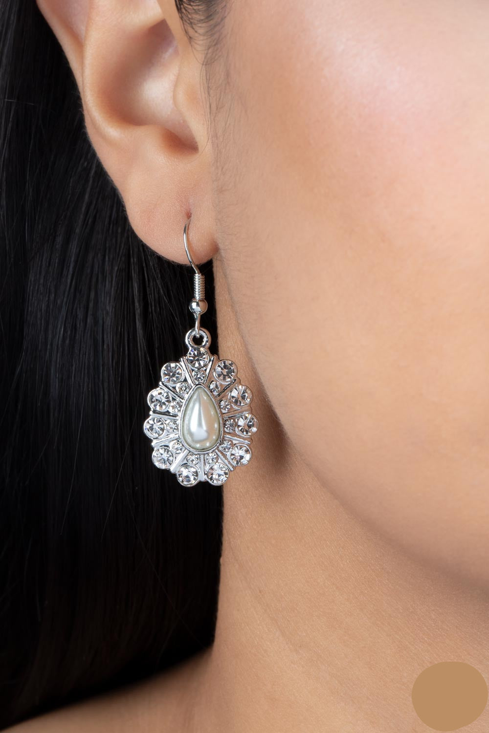 Paparazzi Earrings - Extroverted Elegance - White