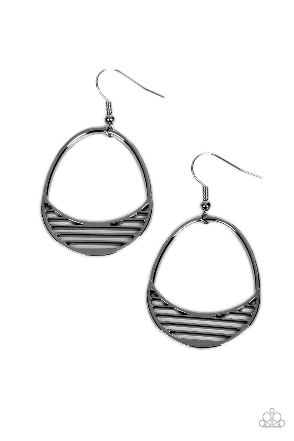 Paparazzi Earrings - Segmented Shimmer - Black