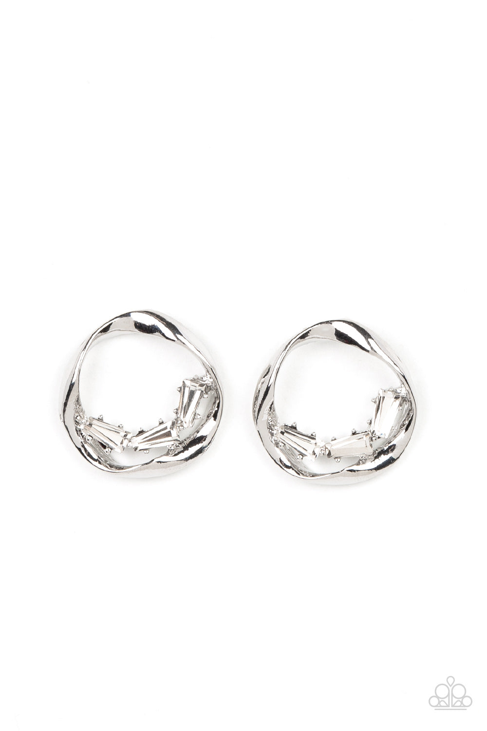 Paparazzi Earrings - Imperfect Illumination - White
