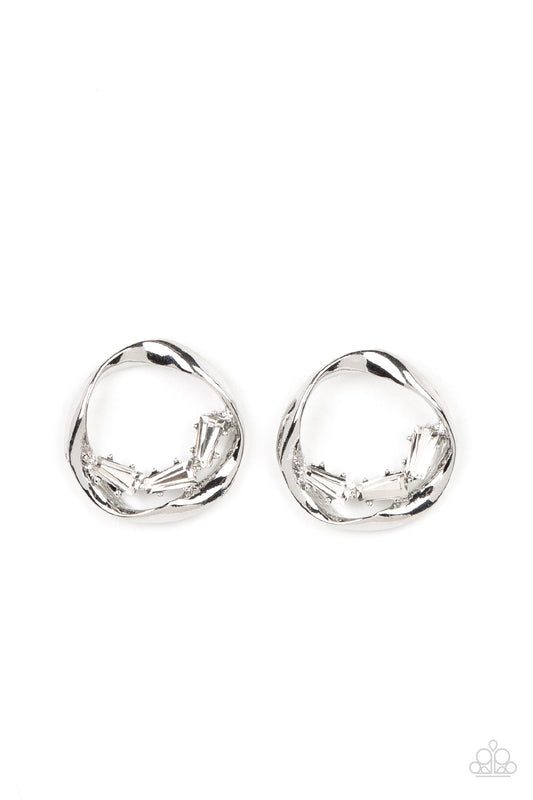 Paparazzi Earrings - Imperfect Illumination - White